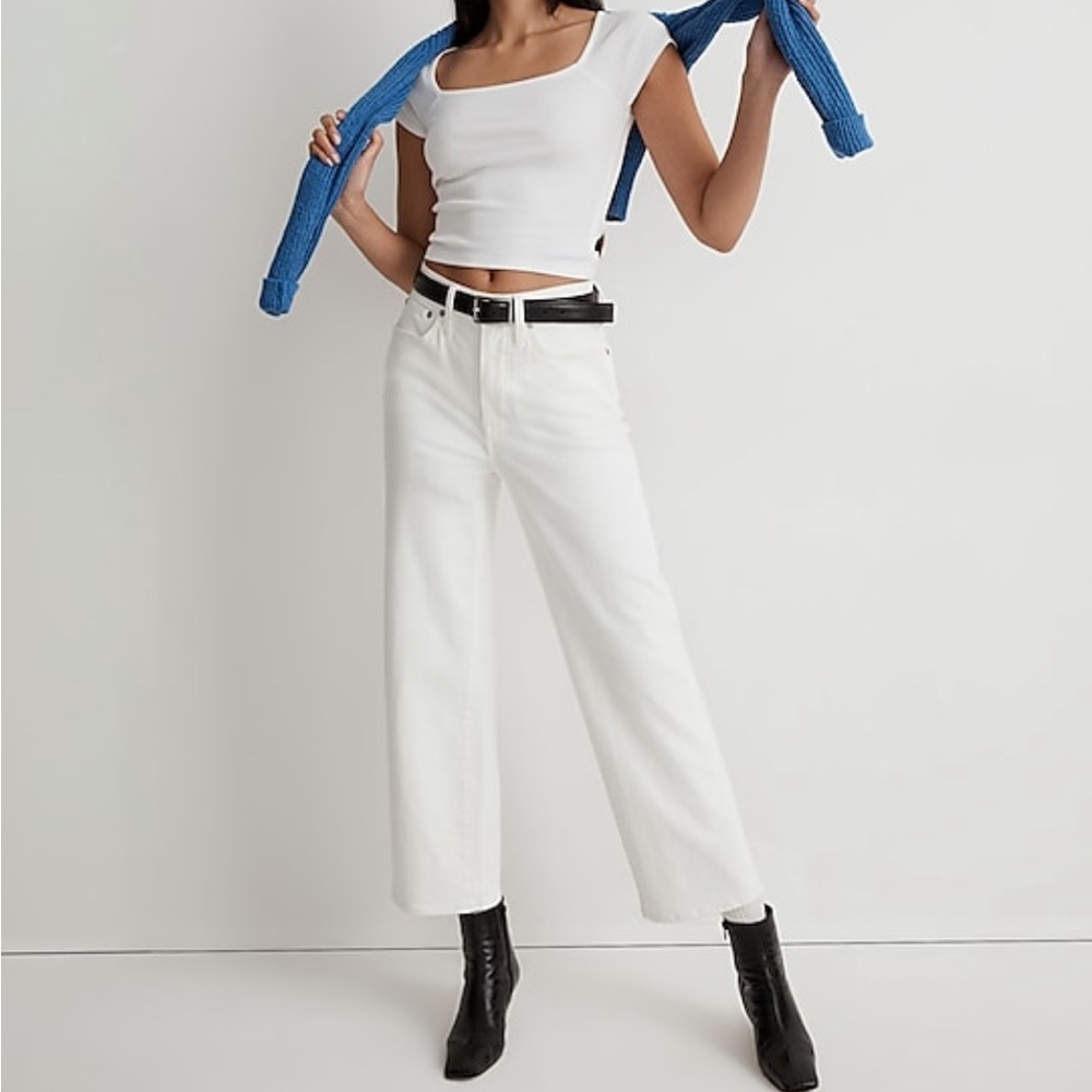Madewell The Perfect Vintage Wide-Leg Crop Jean in Tile White